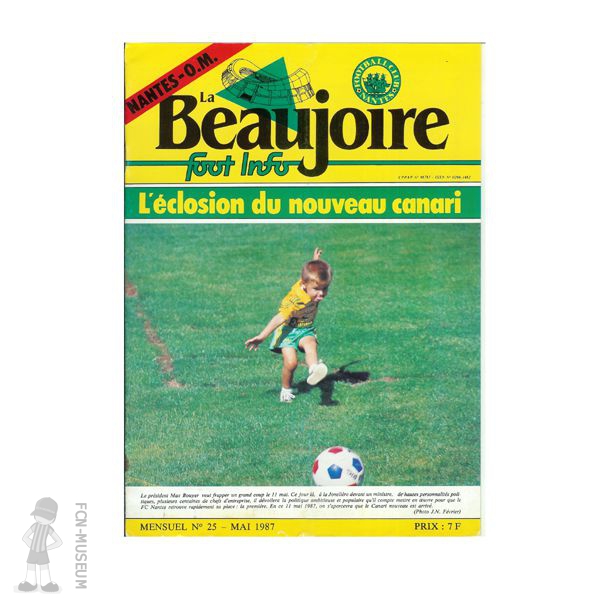 1986-87 La Beaujoire n°25 "L'éclosion du nouveau canari"