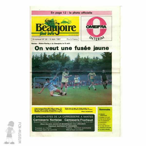 1987-88 La Beaujoire n°28 "On veut une fusée jaune"