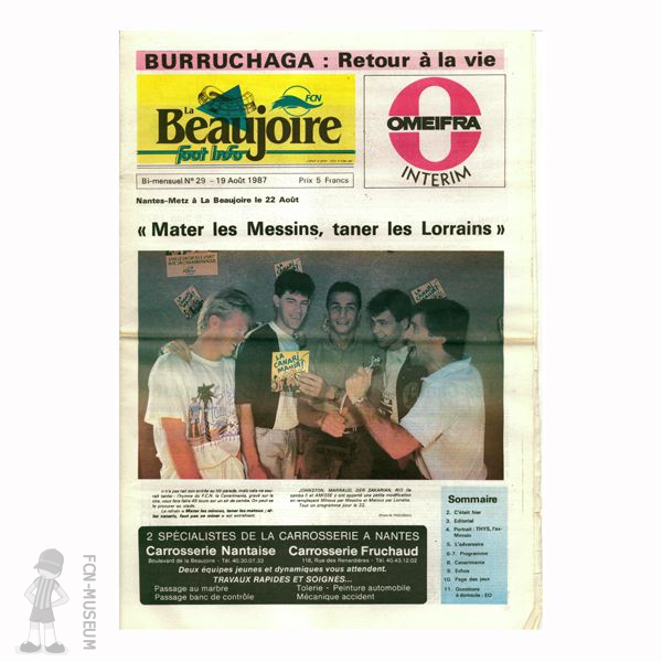 1987-88 La Beaujoire n°29 "Mater les Messins, taner les Lorrains"
