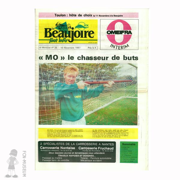 1987-88 La Beaujoire n°35 "Mo le chasseur de buts"