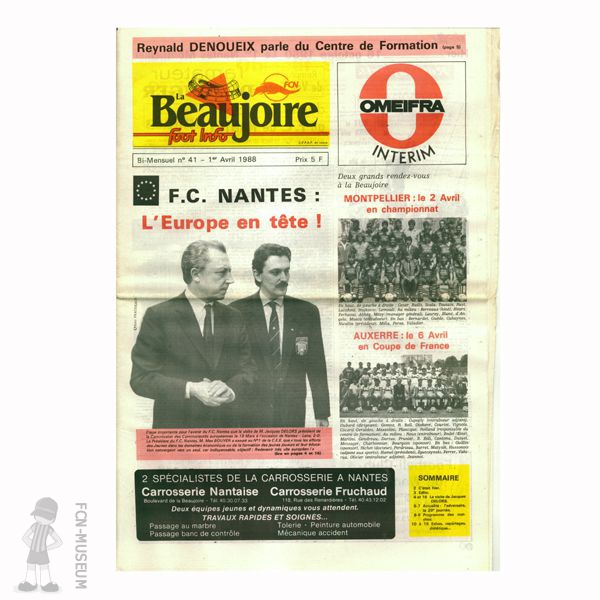 1987-88 La Beaujoire n°41 "FC Nantes : l'Europe en tête !"