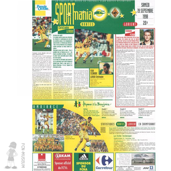 1998-99 06ème j Nantes Lorient (Sportmania)