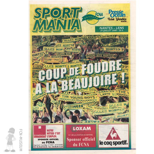 2000-01 01ère j Nantes Lens (programme)