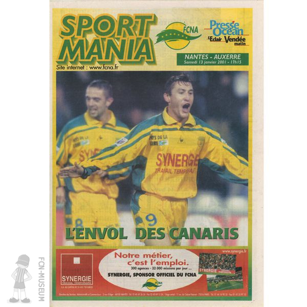2000-01 23ème j Nantes Auxerre (programme)
