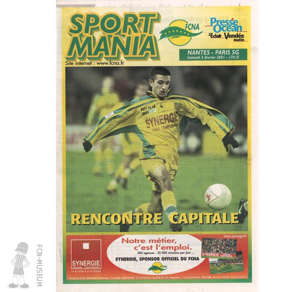 2000-01 25ème j Nantes Paris SG (programme)