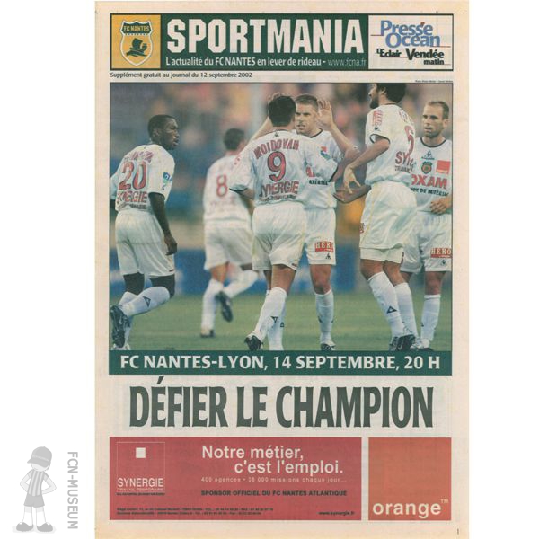 2002-03 07ème j Nantes Lyon (programme)