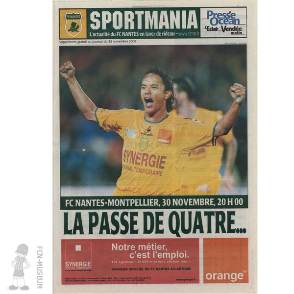 2002-03 17ème j Nantes Montpellier (programme)