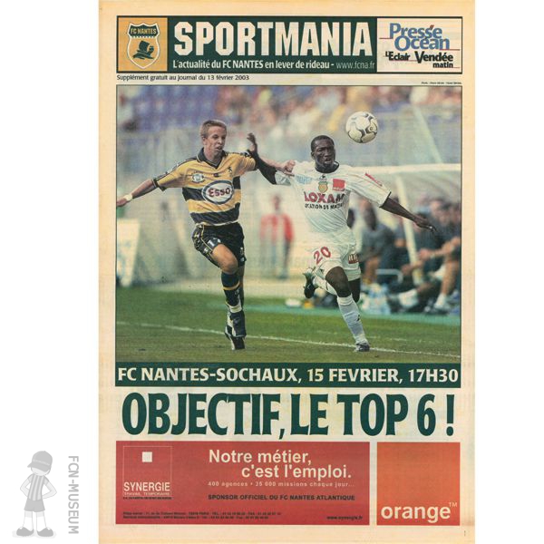 2002-03 21ème j Nantes Sochaux (programme)