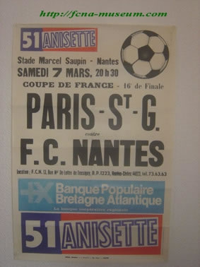 CdF 1981  16ème Aller Nantes Paris SG (Affiche)